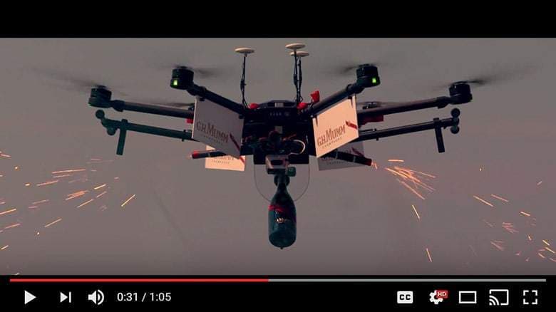 drone mumm champagne