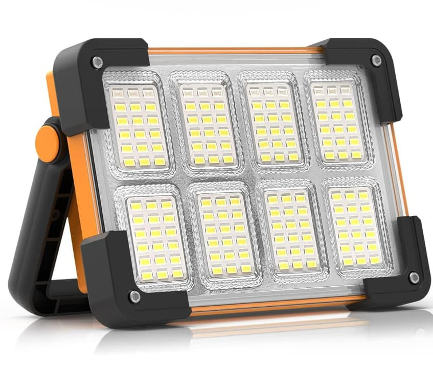 Projecteur LED Portable Solaire & Batterie Rechargeable, 6000 lumens, 5400mAh