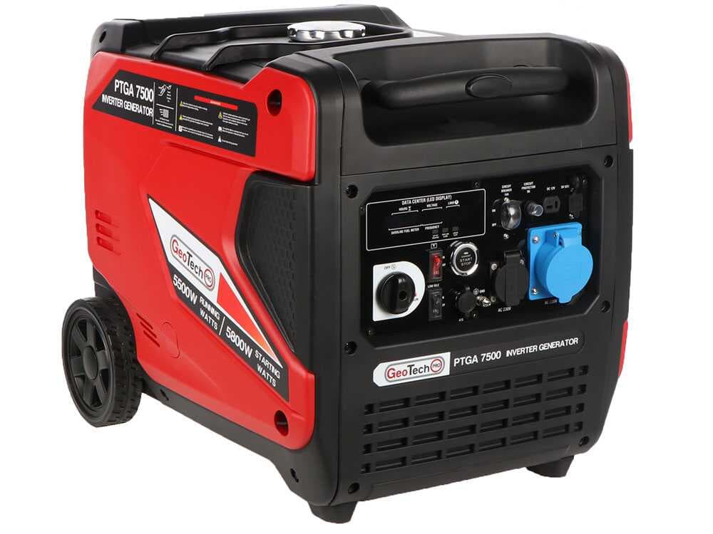 GeoTech-Pro PTGA 7500 - Groupe électrogène inverter insonorisé sur chariot 5,8 kW - Continue 5,5 kW Monophasé